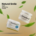 Glowdent teeth whitening powder by Bludul in white jar